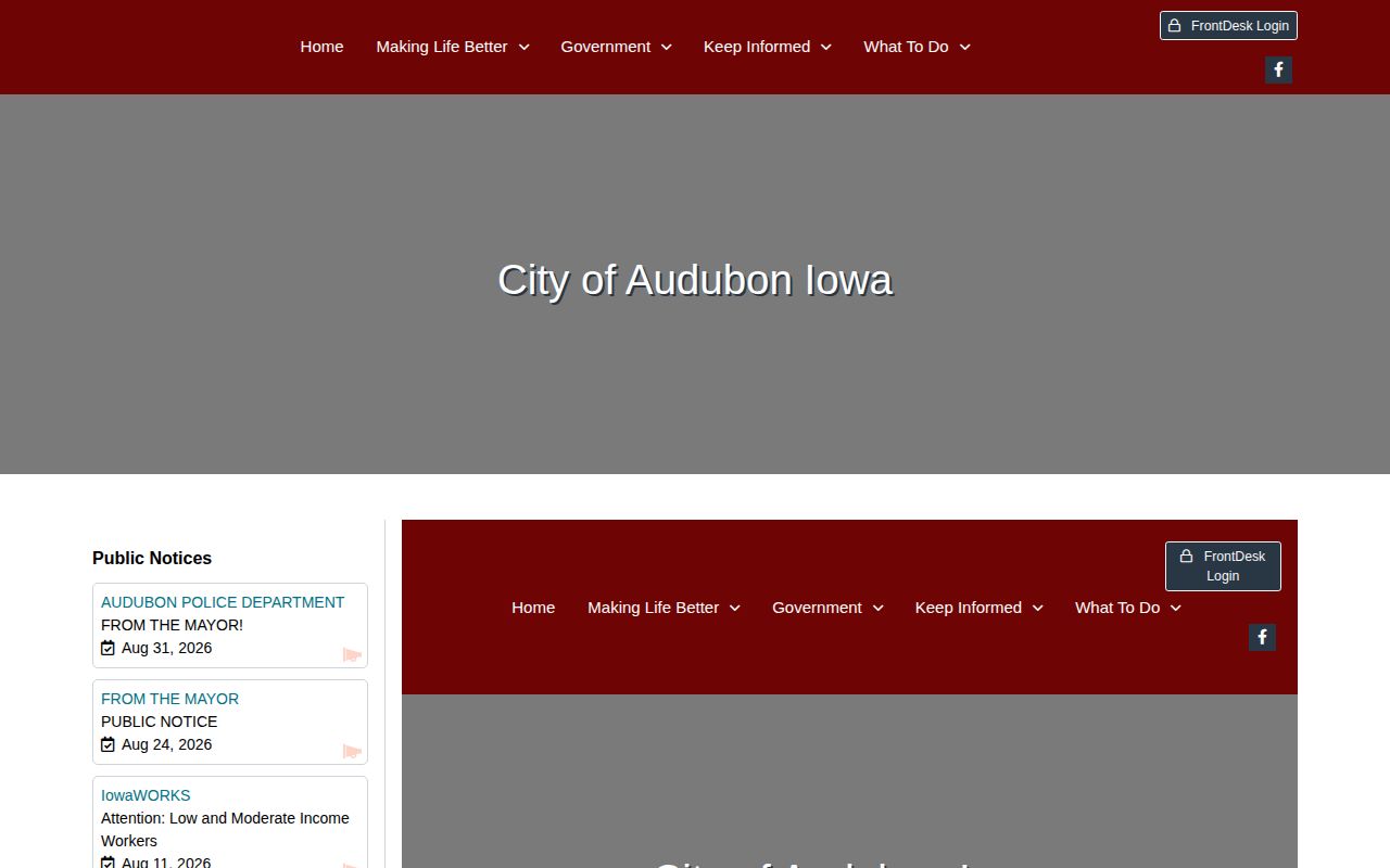Audubon Police Department contact page for Audubon recent arrest records